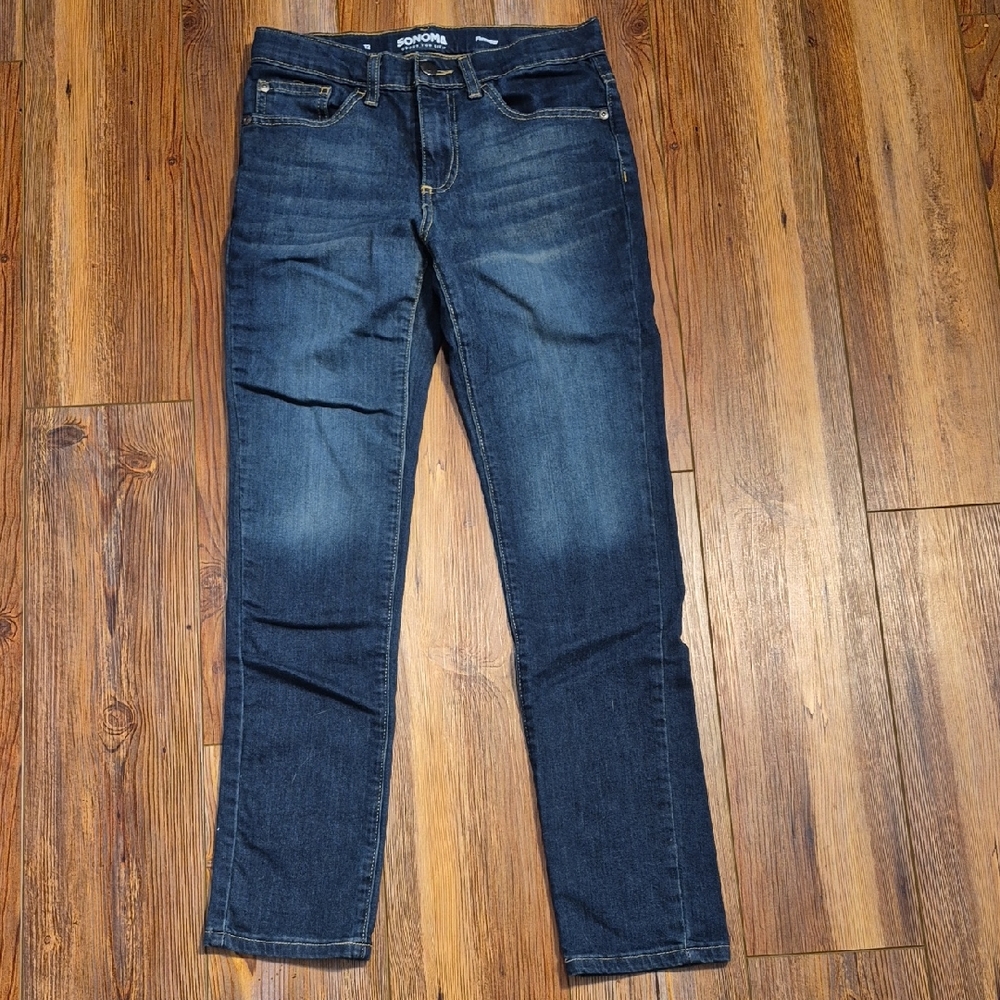 Girl's Sonoma Flexwear Adjustable Waist Dark Blue Denim Jeans - Sz. 12